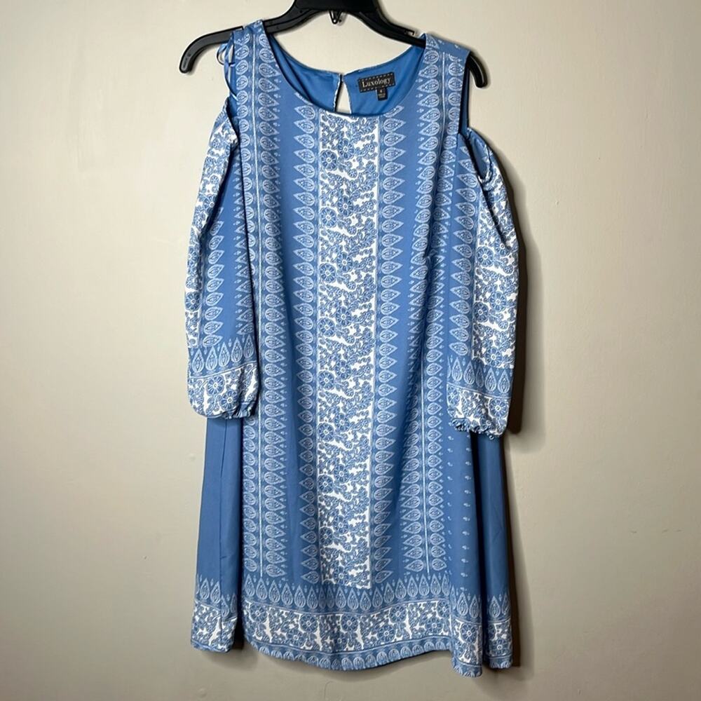 Luxology Blue Paisley dress size 6